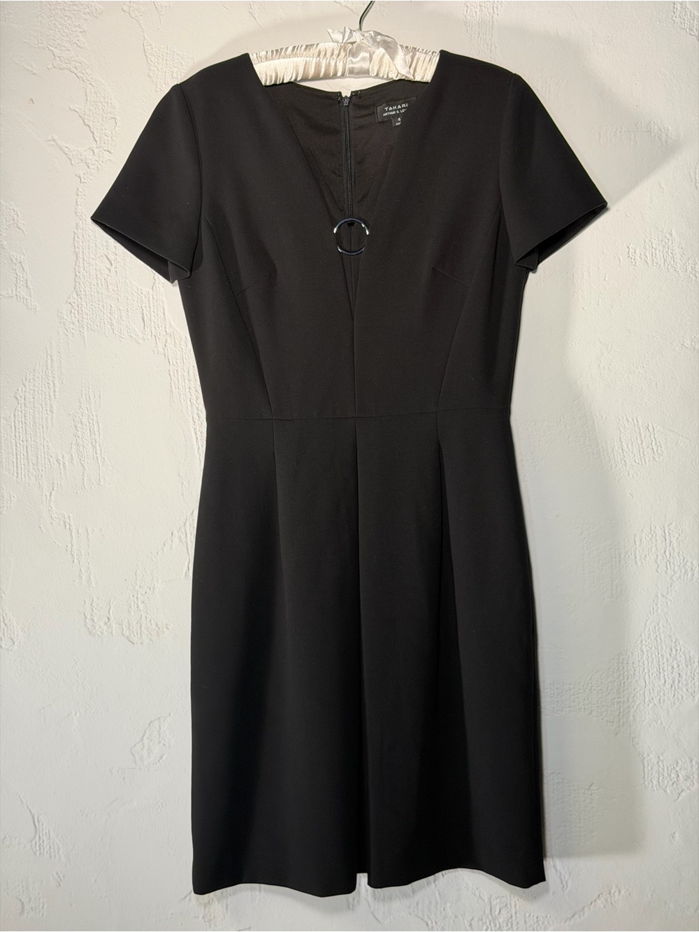 Talbots Black Short-Sleeve A-Line Mini Dress